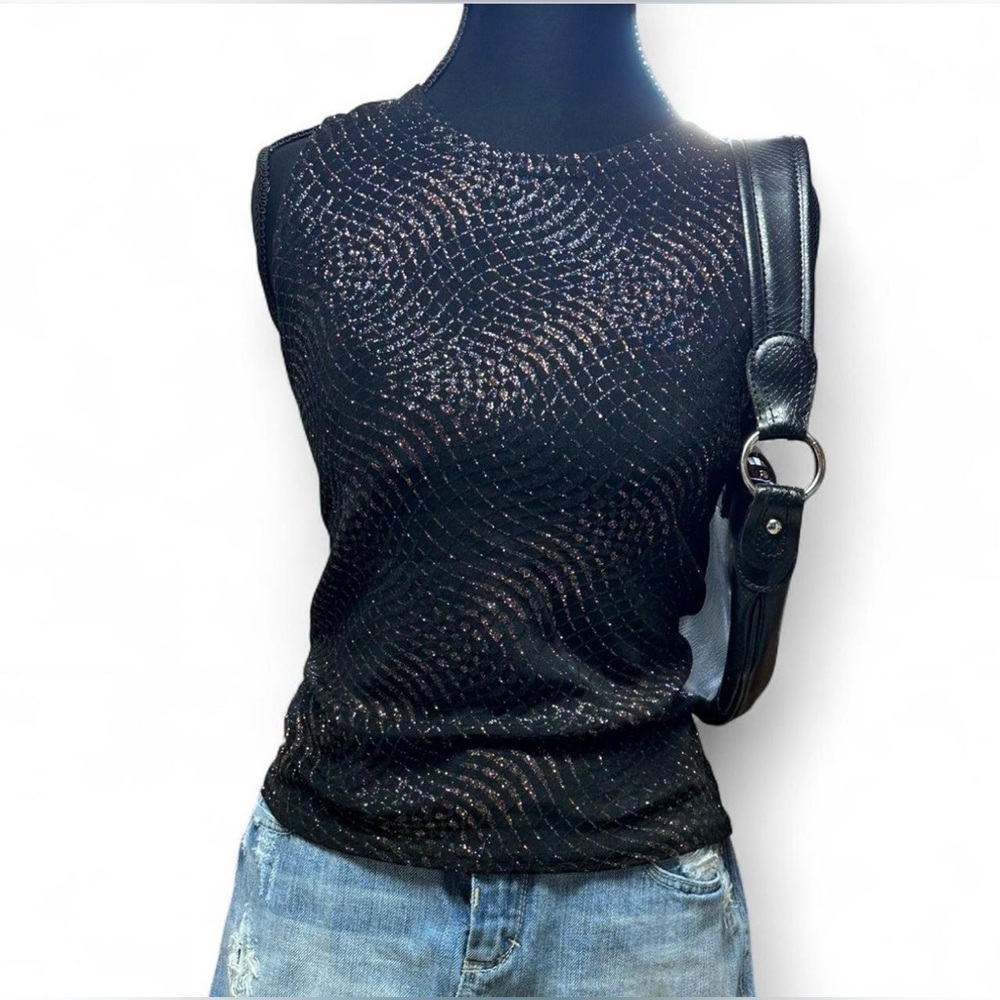 Y2K Vtg Black Glitter With Gold Accents Women’s Medium Fairycore Whimsical